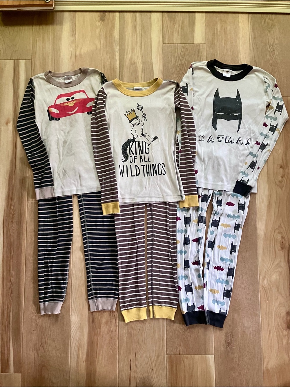 Hanna Andersson size 10 PJ Bundle- Batman, Cars, Where the Wild Things Are